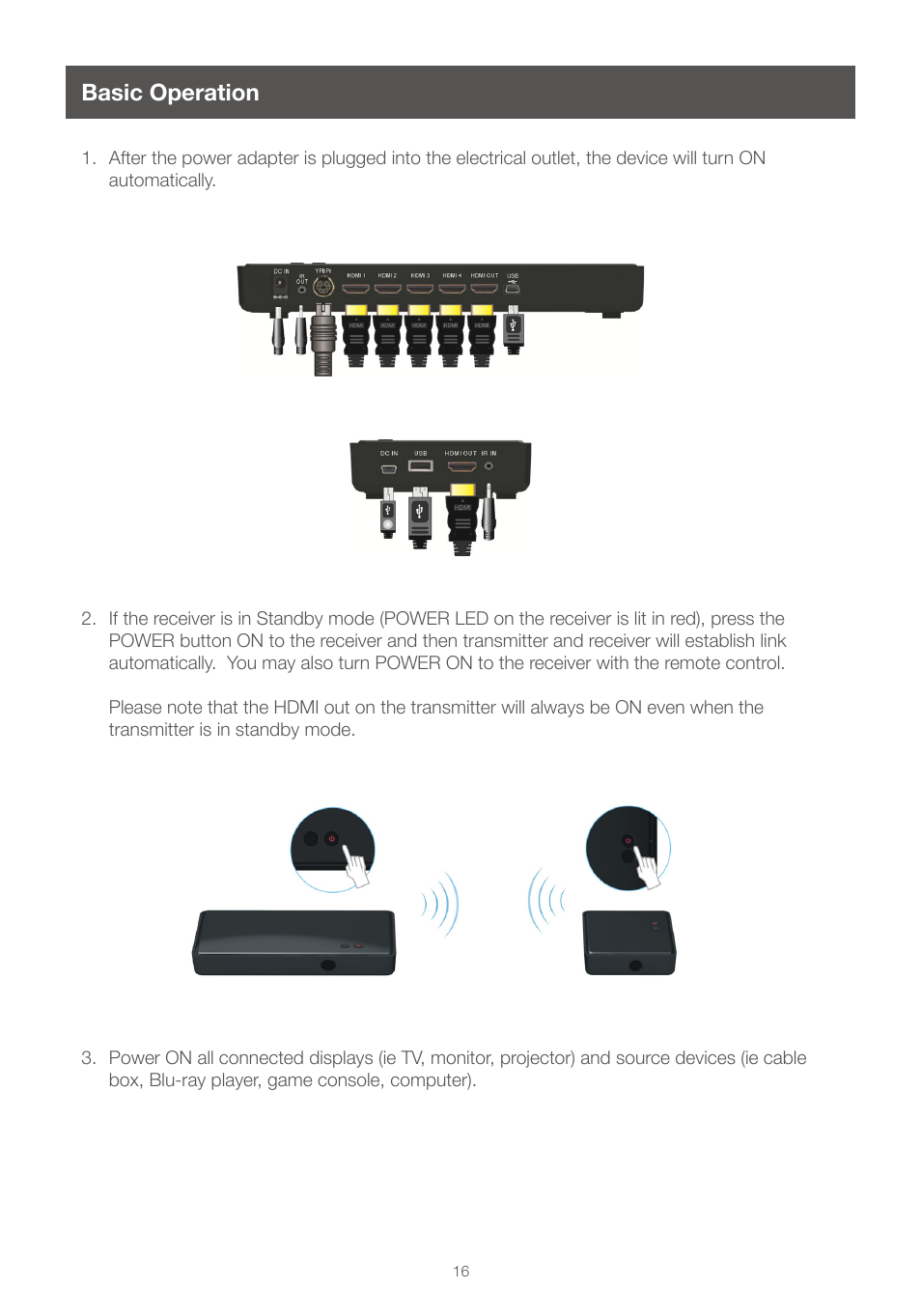 Basic operation | IOGear GWHDMS52 User Manual | Page 16 / 32