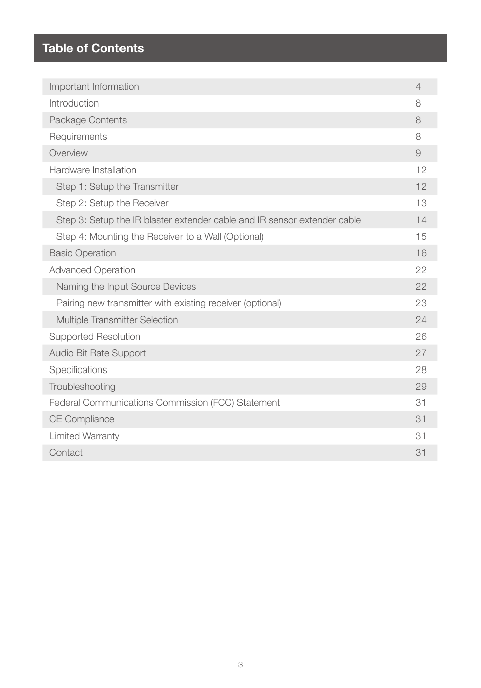 IOGear GWHDMS52 User Manual | Page 3 / 32