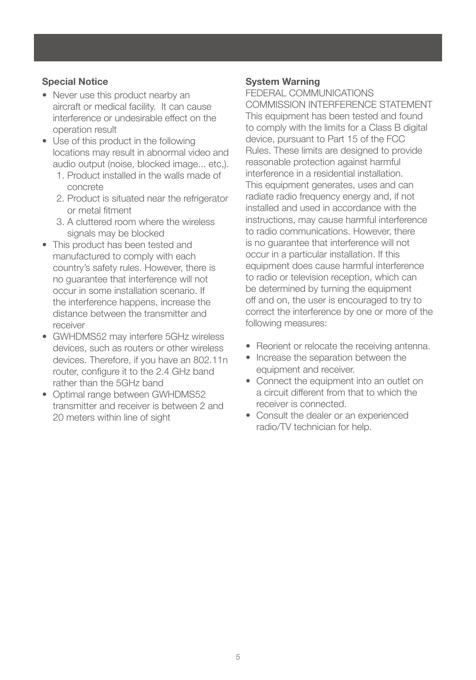 IOGear GWHDMS52 User Manual | Page 5 / 32