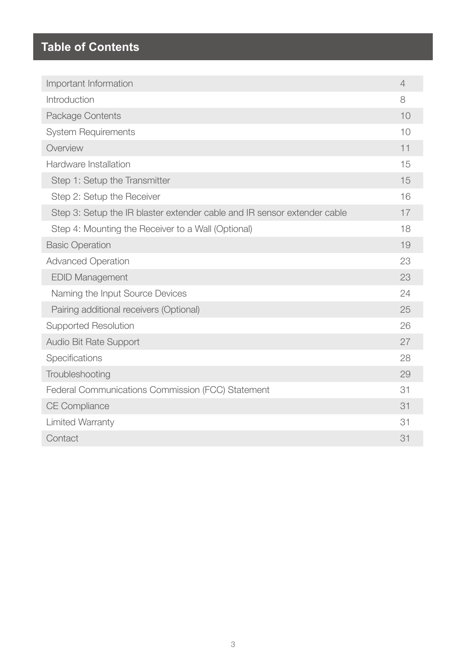 IOGear GWHDMS52MB User Manual | Page 3 / 32