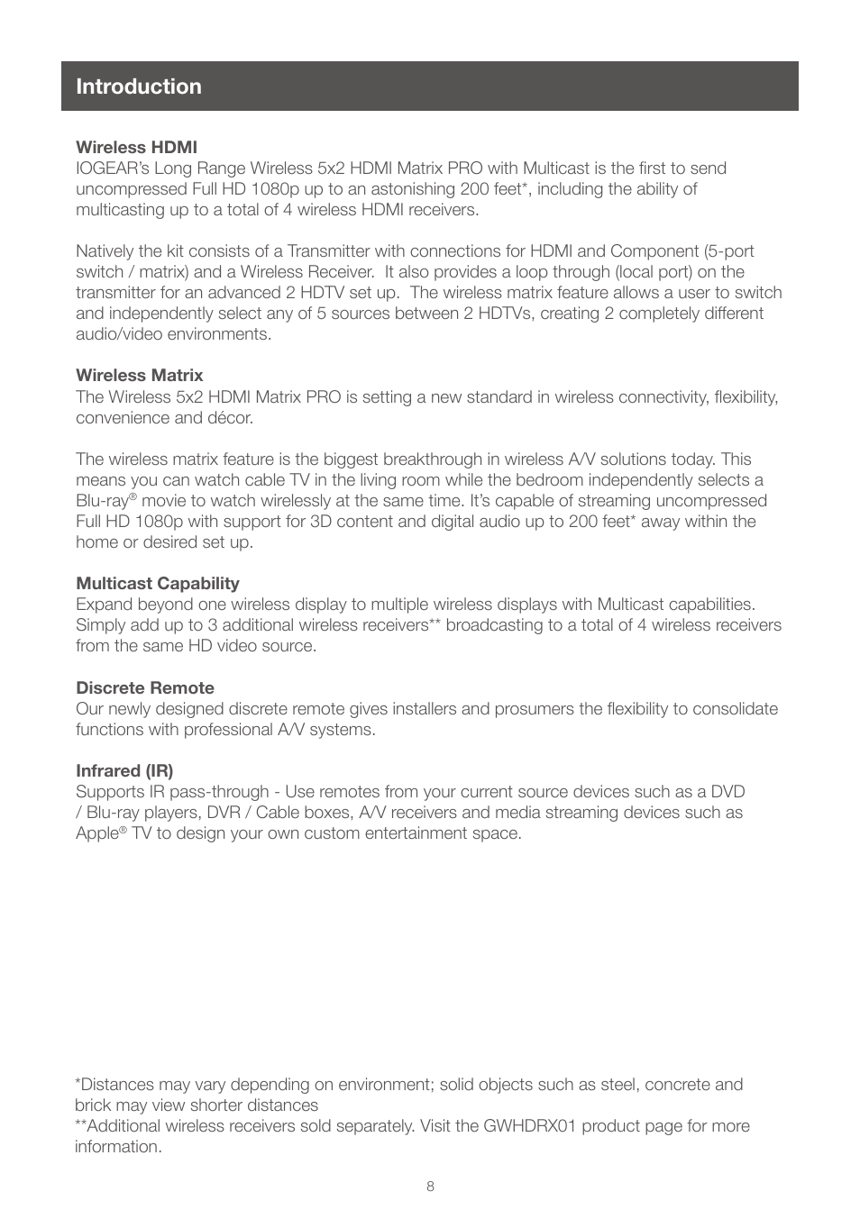 Introduction | IOGear GWHDMS52MB User Manual | Page 8 / 32