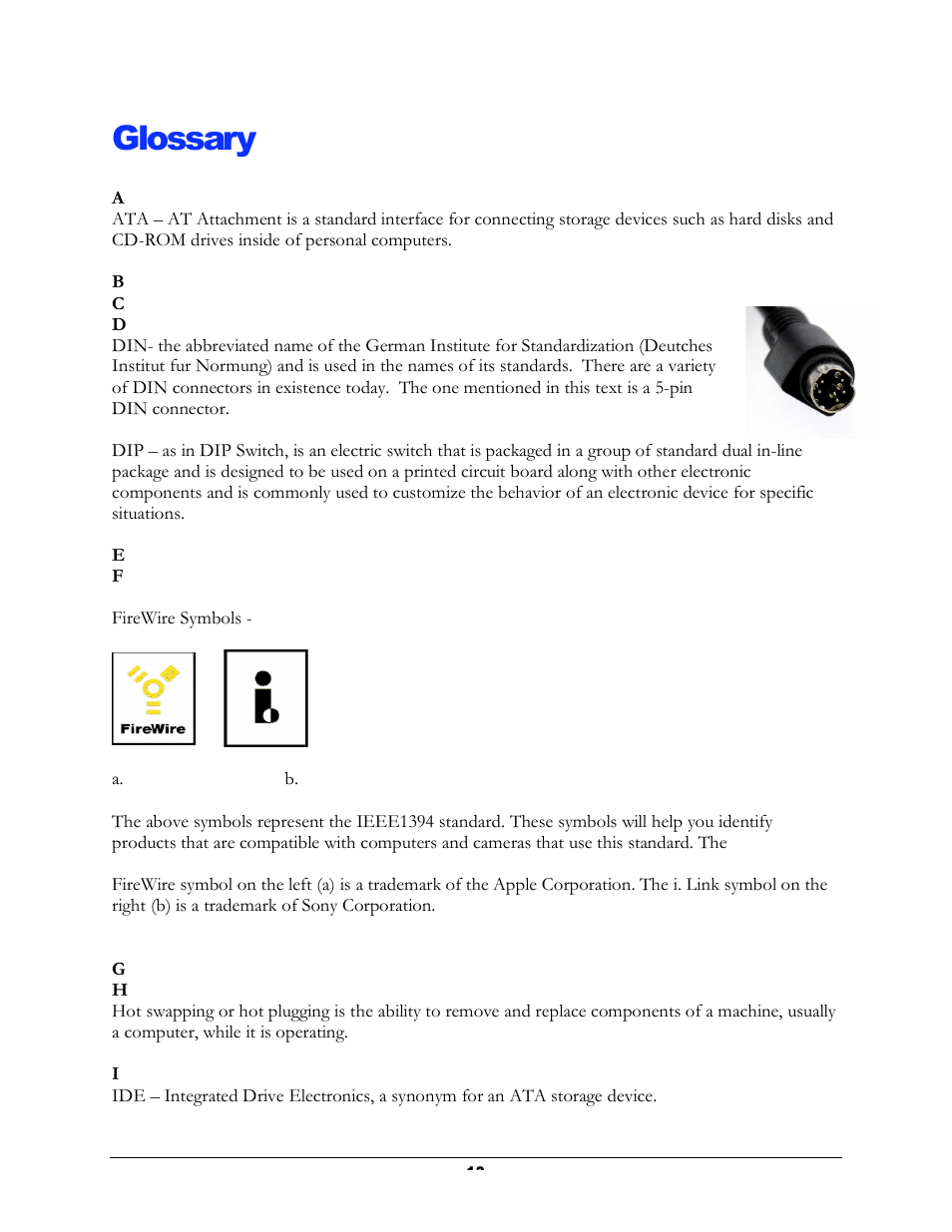 Glossary | Forensic Computers Tableau T35i SATA/IDE Bridge User Manual | Page 13 / 15