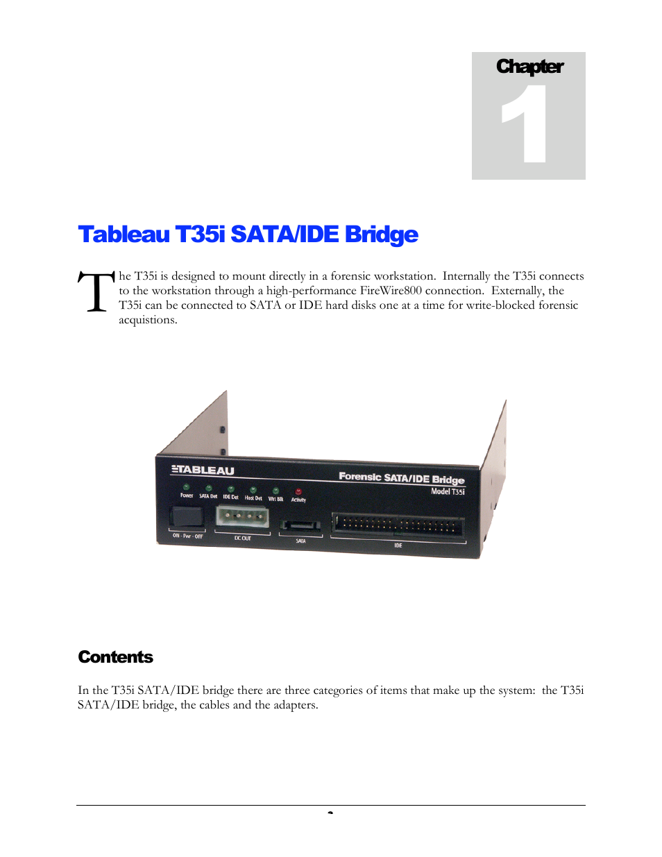 Tableau t35i sata/ide bridge | Forensic Computers Tableau T35i SATA/IDE Bridge User Manual | Page 4 / 15