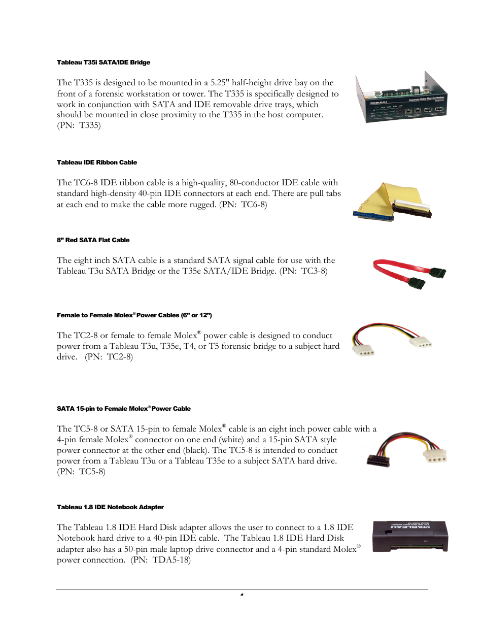 Forensic Computers Tableau T35i SATA/IDE Bridge User Manual | Page 5 / 15