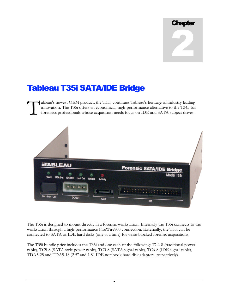 Tableau t35i sata/ide bridge | Forensic Computers Tableau T35i SATA/IDE Bridge User Manual | Page 7 / 15