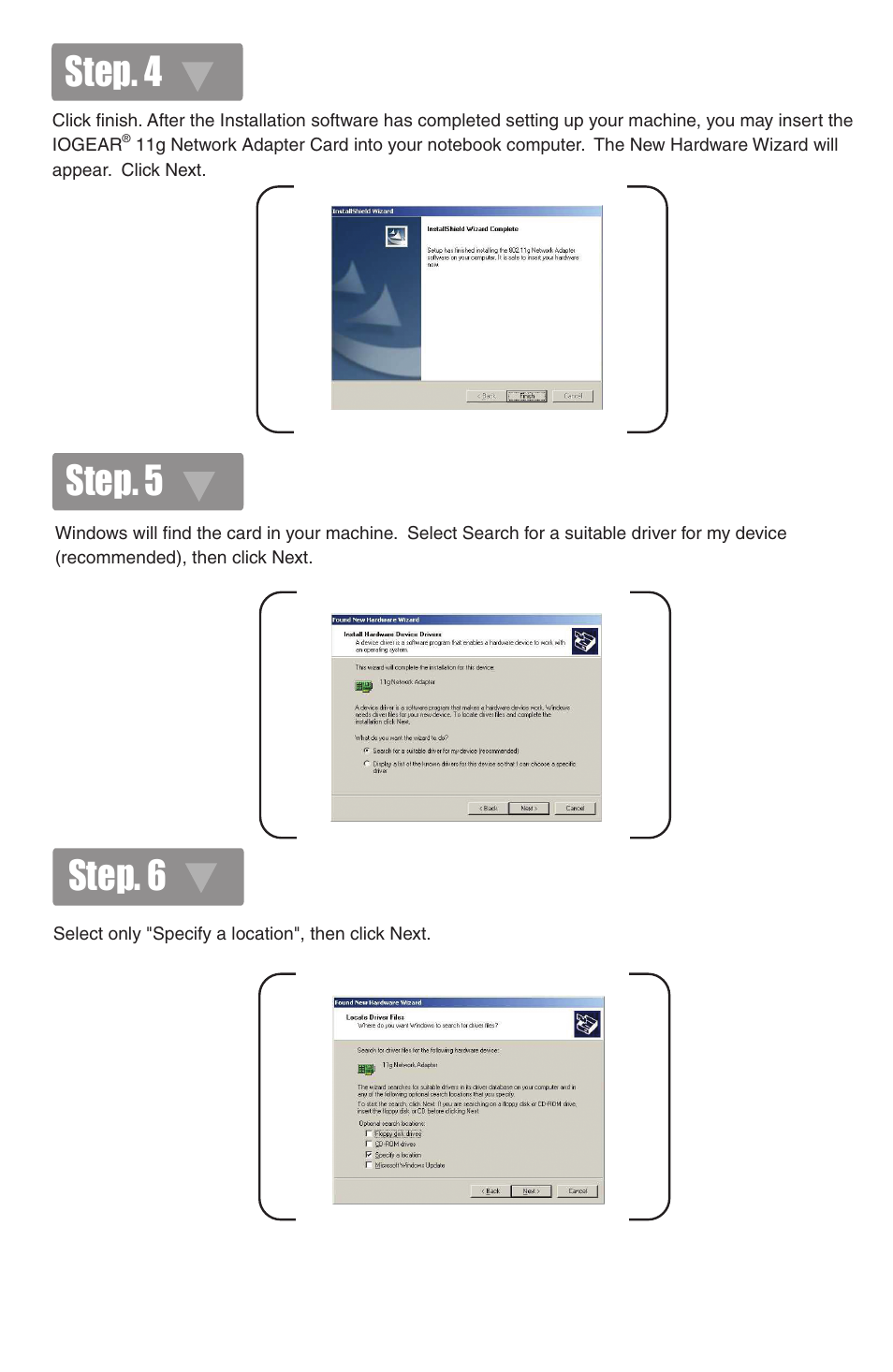 Step. 6, Step. 5 step. 4 | IOGear GWP511 Quick Start User Manual | Page 4 / 8
