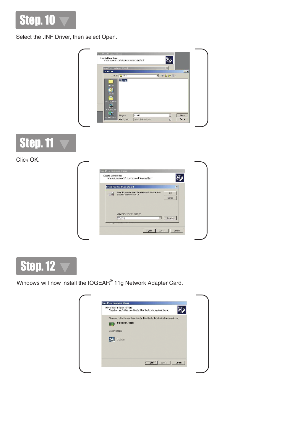 Step. 10, Step. 11, Step. 12 | IOGear GWP511 Quick Start User Manual | Page 6 / 8