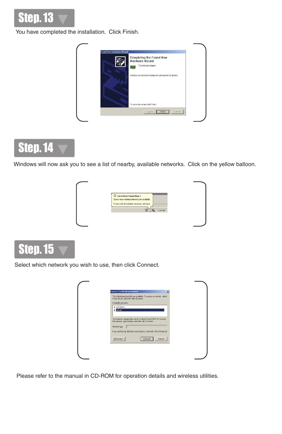 Step. 13 step. 14, Step. 15 | IOGear GWP511 Quick Start User Manual | Page 7 / 8