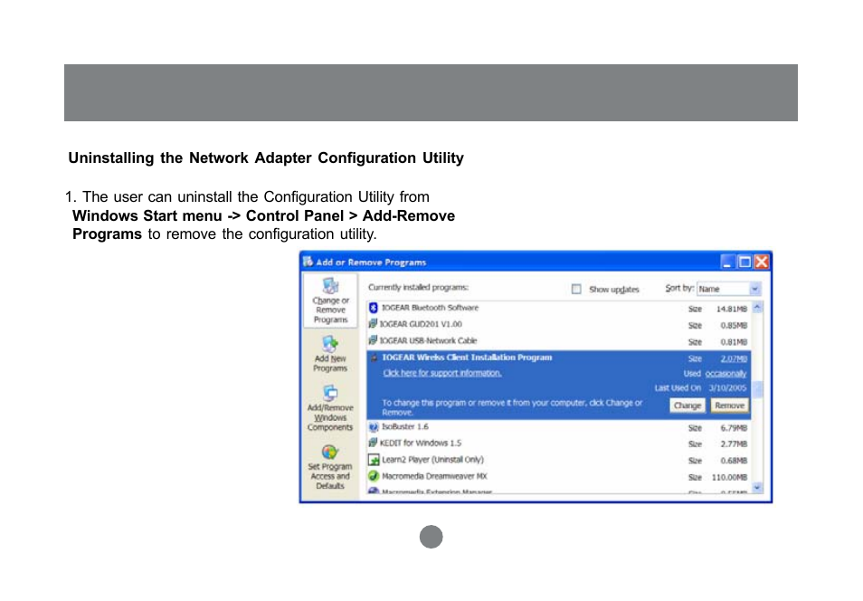 Uninstallation | IOGear GWP514 User Manual | Page 42 / 49