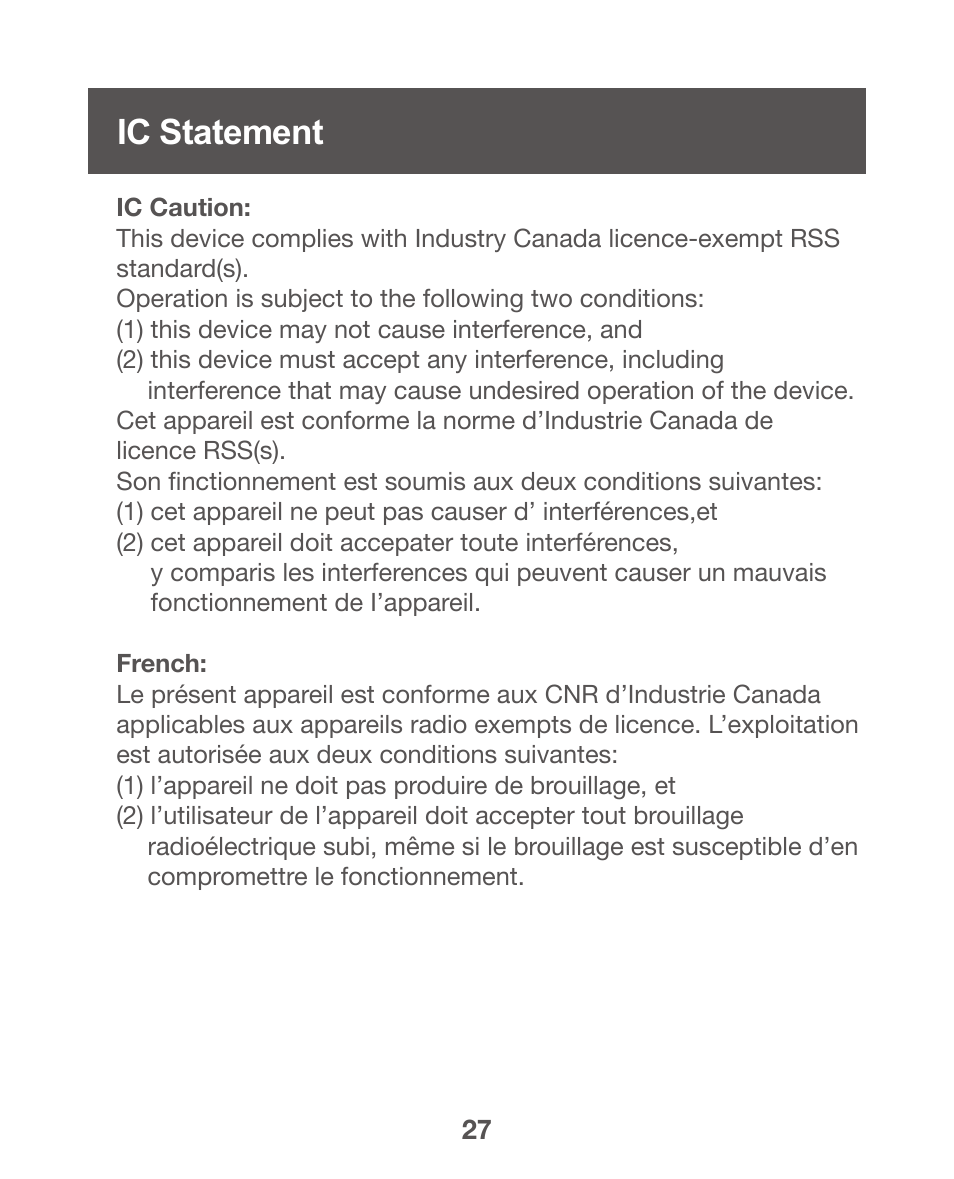 Ic statement | IOGear GWPAP1 User Manual | Page 27 / 30