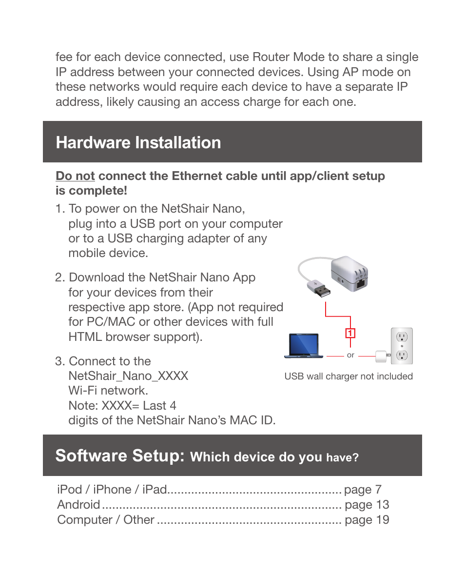 Hardware installation, Software setup: which device do you have, Software setup | IOGear GWPAP1 User Manual | Page 6 / 30