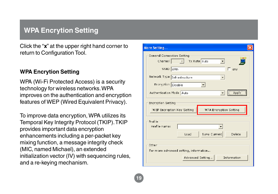 Wpa encrytion setting | IOGear GWU523 User Manual | Page 22 / 44