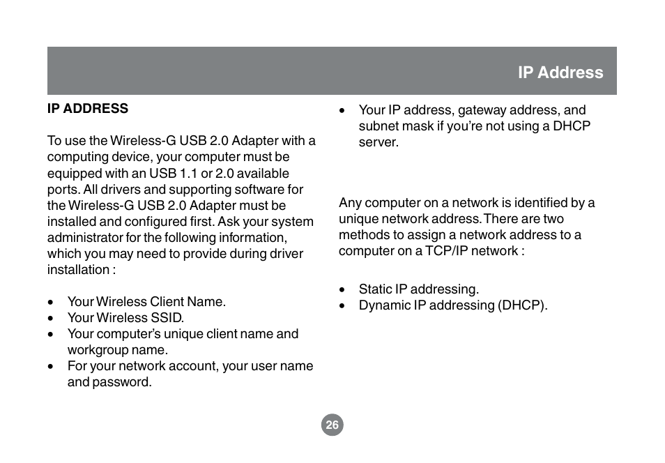 Ip address | IOGear GWU523 User Manual | Page 29 / 44