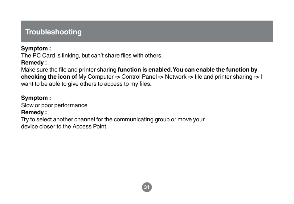 Troubleshooting | IOGear GWU523 User Manual | Page 34 / 44