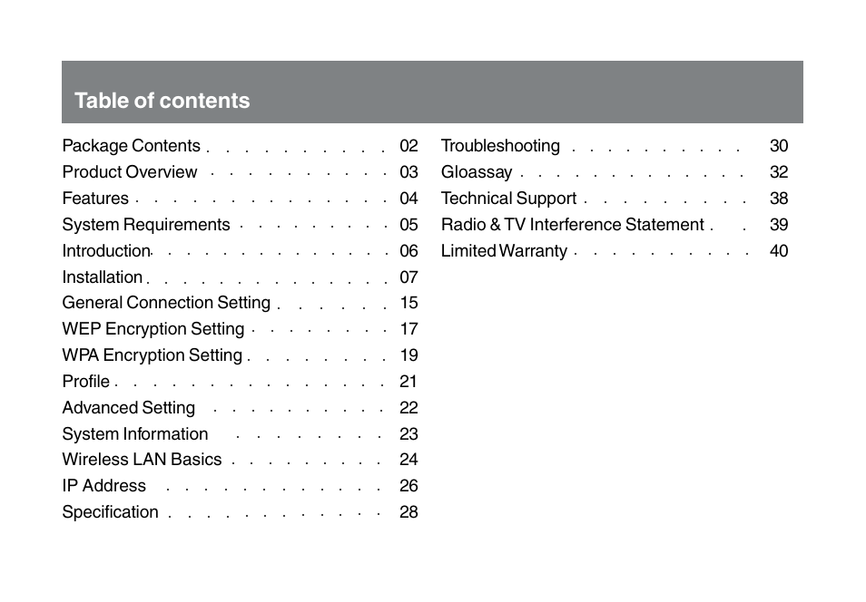 IOGear GWU523 User Manual | Page 4 / 44