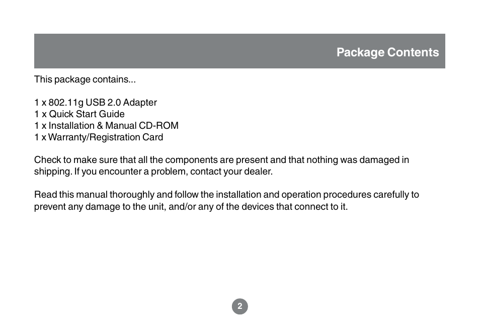 Package contents | IOGear GWU523 User Manual | Page 5 / 44