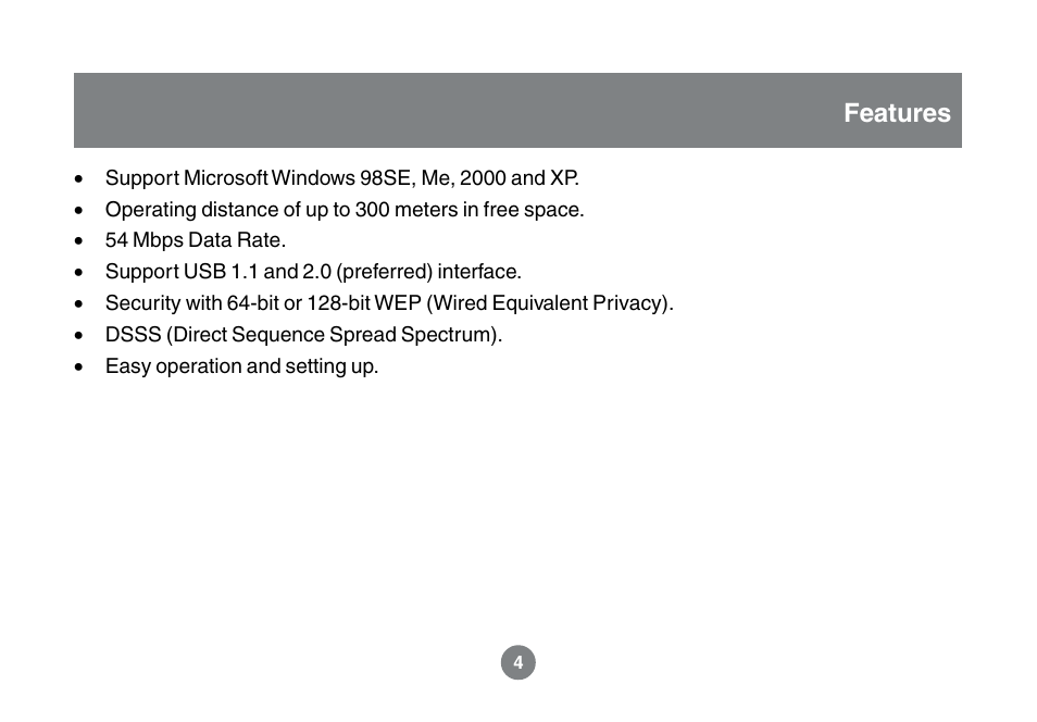Features | IOGear GWU523 User Manual | Page 7 / 44