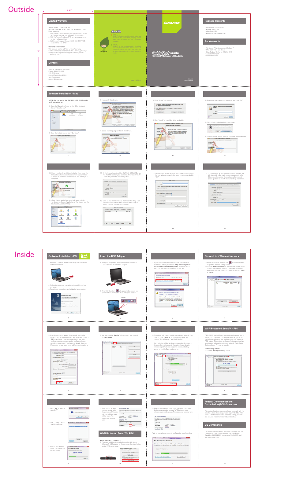 Inside outside, Quick start guide | IOGear GWU625 User Manual | Page 2 / 24