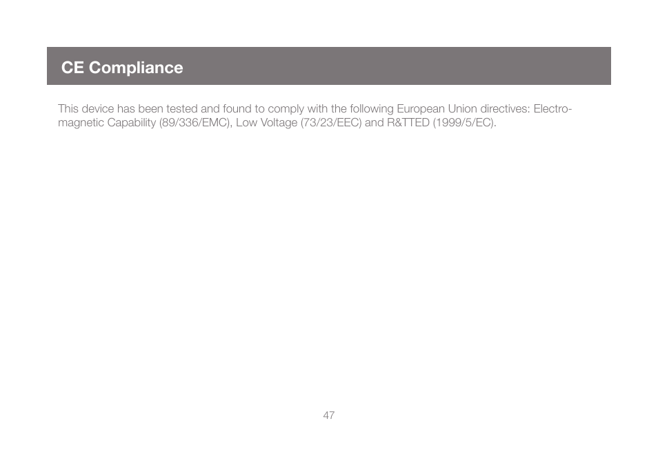 Ce compliance | IOGear GWU627W6 User Manual | Page 47 / 52