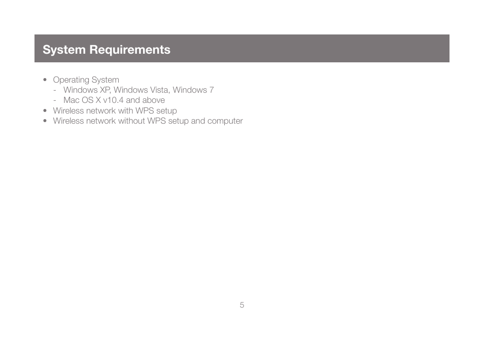 System requirements | IOGear GWU627W6 User Manual | Page 5 / 52