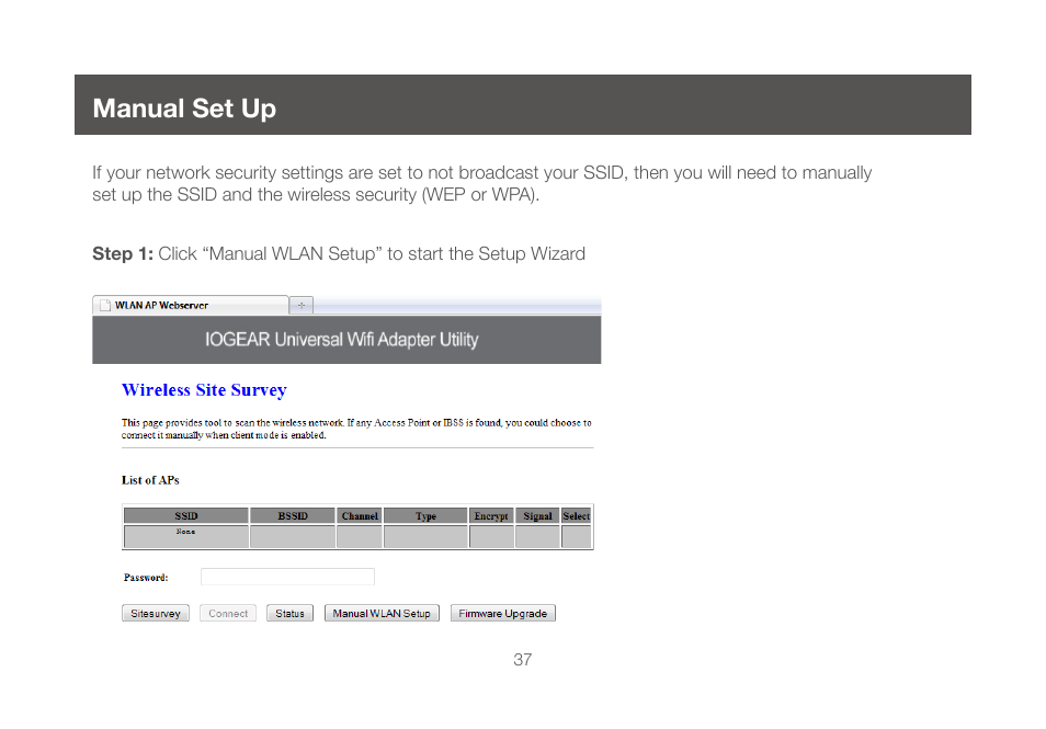 Manual set up | IOGear GWU647 User Manual | Page 37 / 52