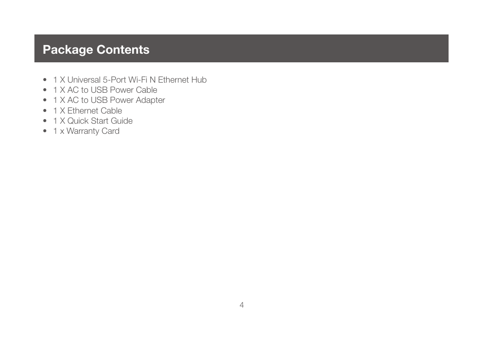 Package contents | IOGear GWU647 User Manual | Page 4 / 52