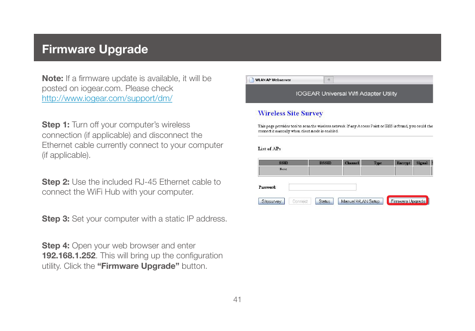 Firmware upgrade | IOGear GWU647 User Manual | Page 41 / 52