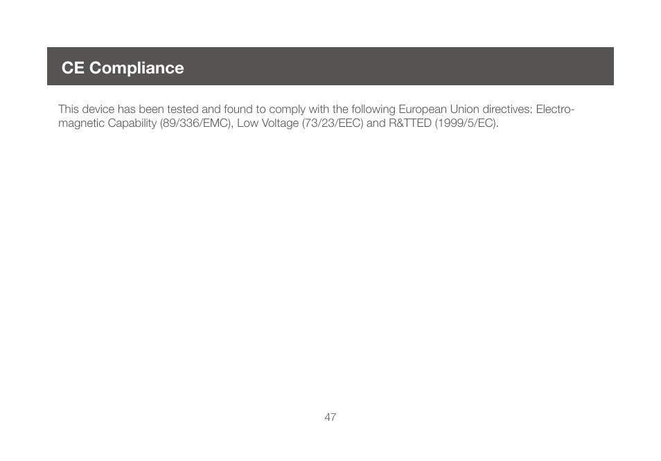 Ce compliance | IOGear GWU647 User Manual | Page 47 / 52