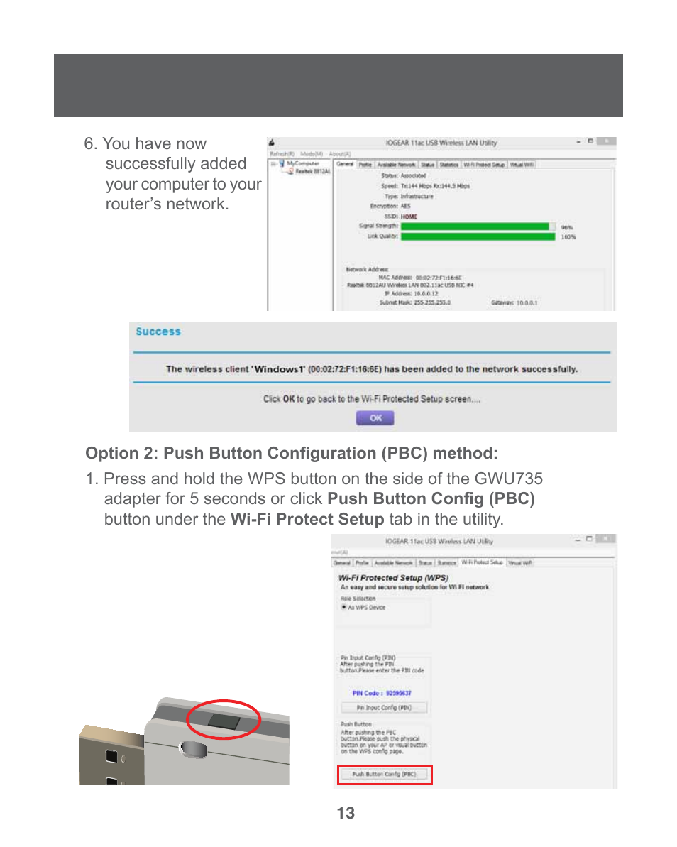 IOGear GWU735 User Manual | Page 13 / 30