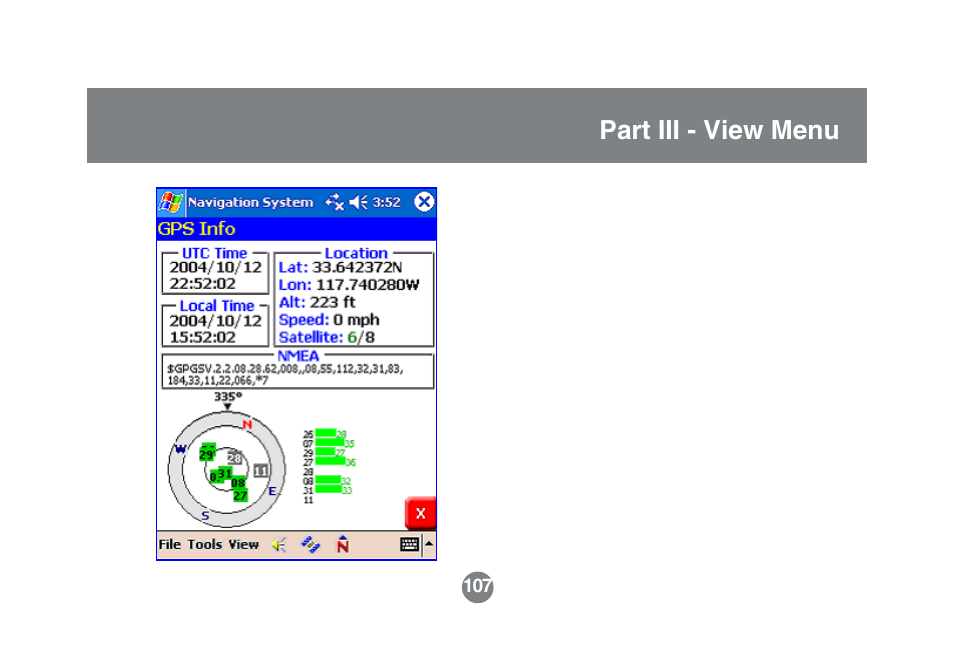 Part iii - view menu | IOGear GBGPS201 User Manual | Page 107 / 118
