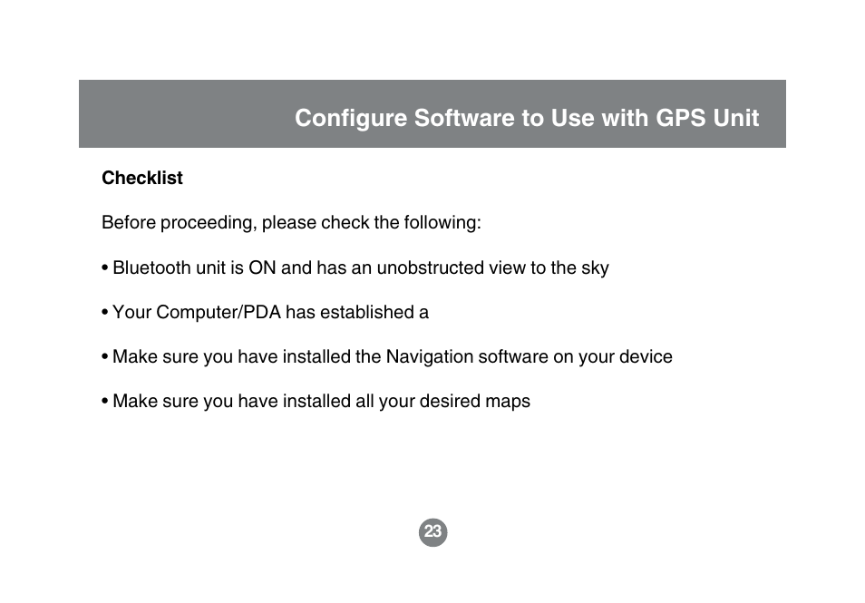 Configure software to use with gps unit | IOGear GBGPS201 User Manual | Page 23 / 118
