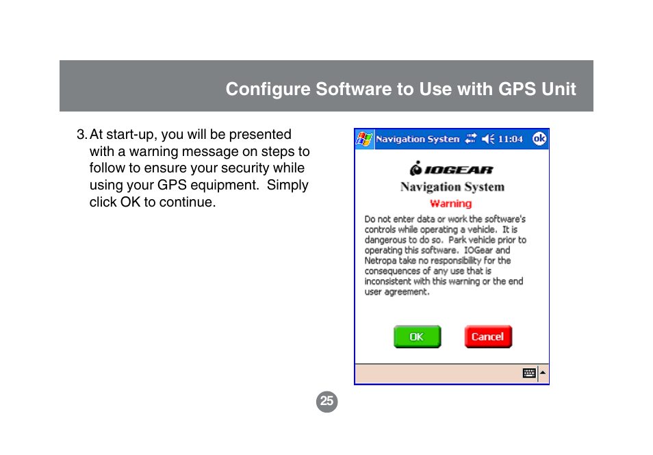 Configure software to use with gps unit | IOGear GBGPS201 User Manual | Page 25 / 118