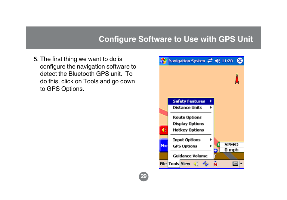 Configure software to use with gps unit | IOGear GBGPS201 User Manual | Page 29 / 118
