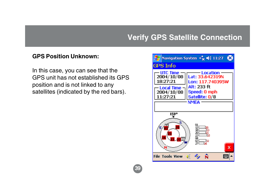 Verify gps satellite connection | IOGear GBGPS201 User Manual | Page 39 / 118