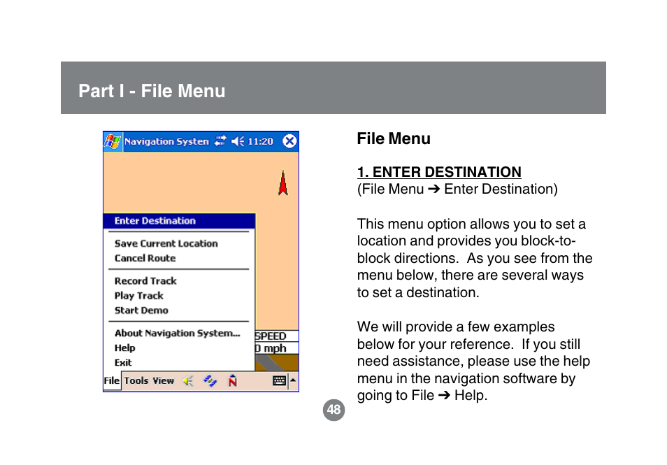 Part i - file menu | IOGear GBGPS201 User Manual | Page 48 / 118