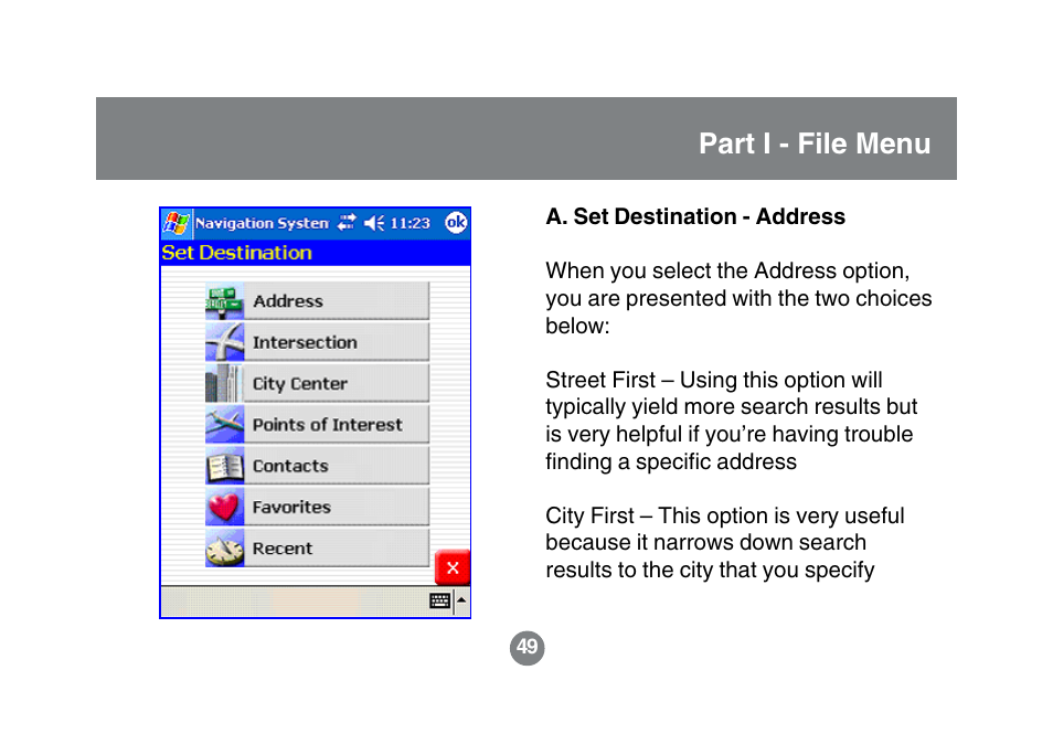 Part i - file menu | IOGear GBGPS201 User Manual | Page 49 / 118