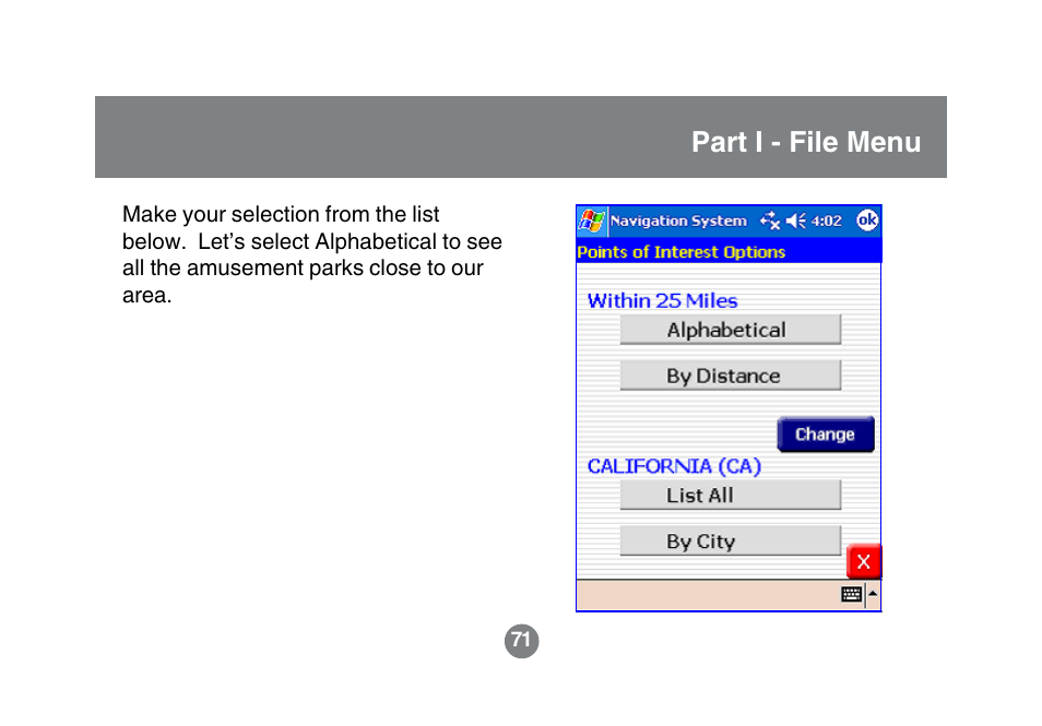Part i - file menu | IOGear GBGPS201 User Manual | Page 71 / 118