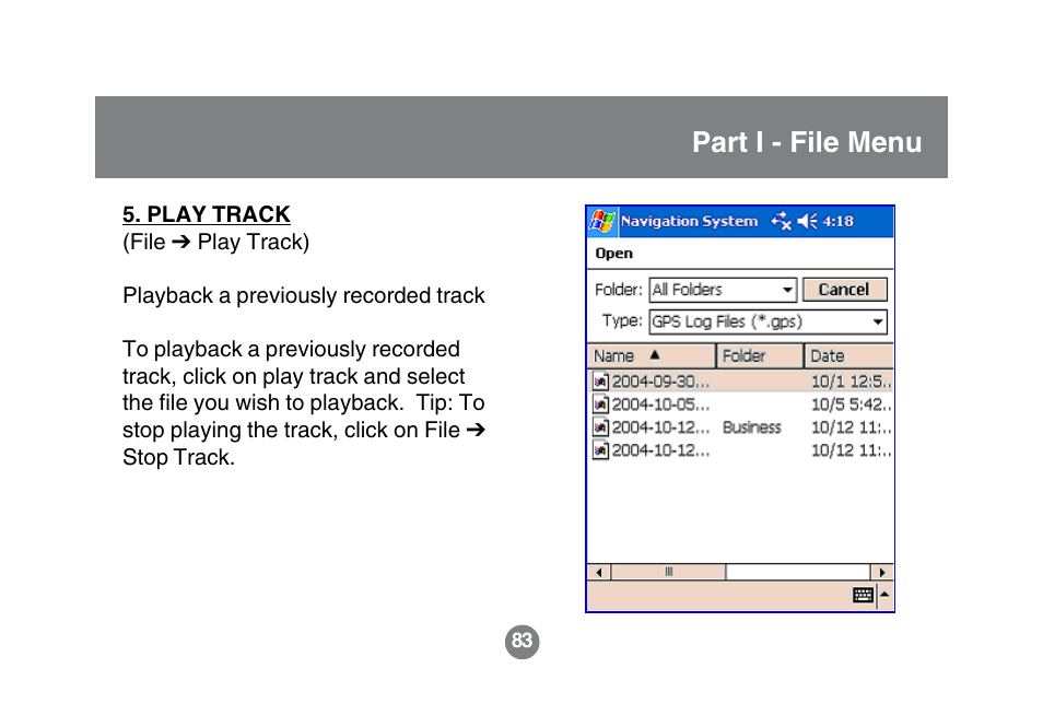 Part i - file menu | IOGear GBGPS201 User Manual | Page 83 / 118