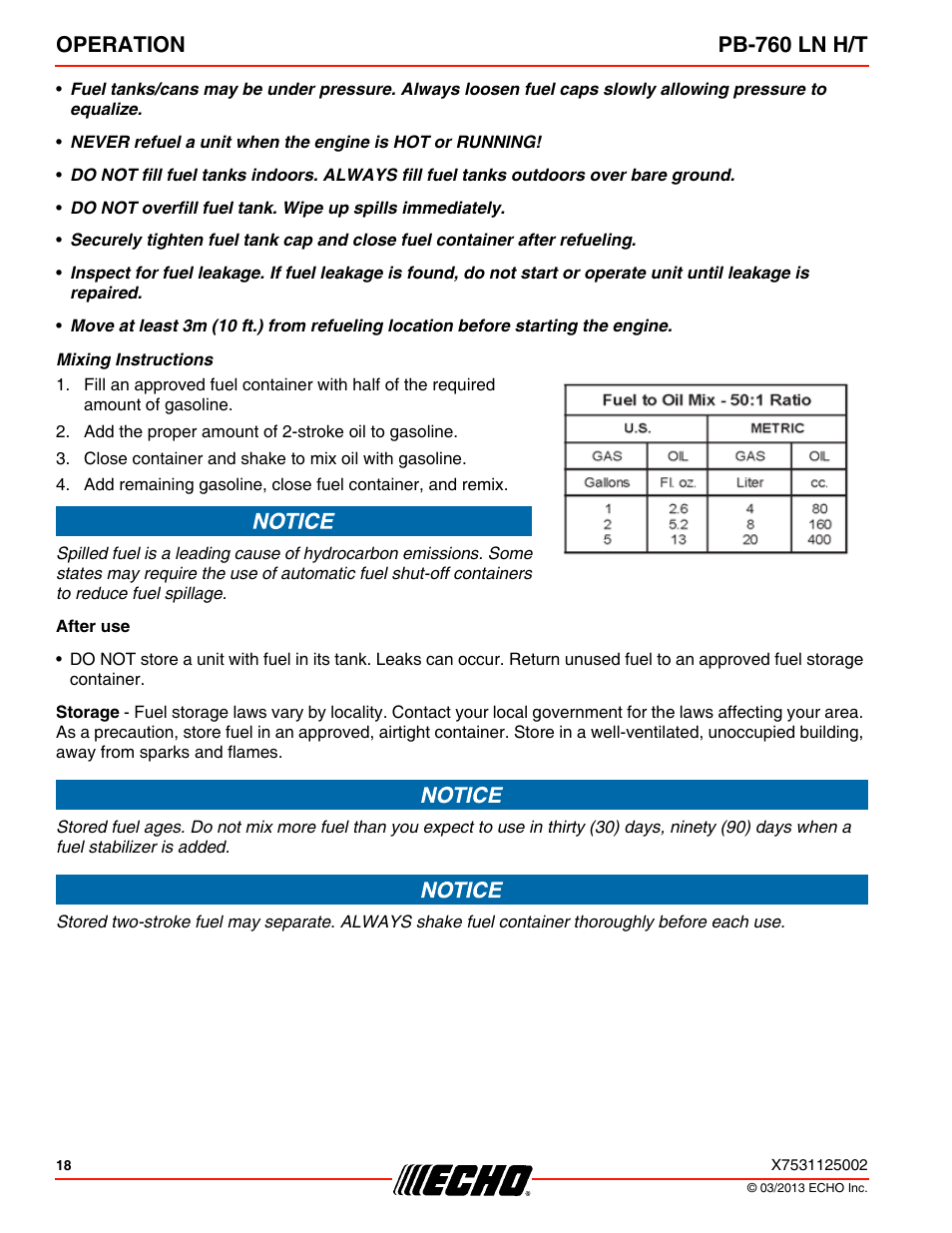 Operation pb-760 ln h/t | Echo PB-760LNT User Manual | Page 18 / 36