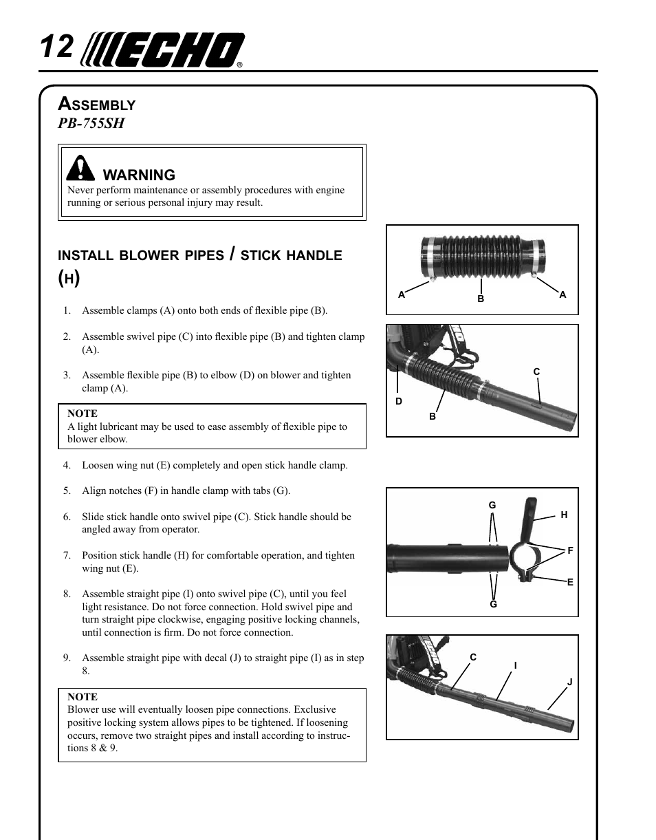 Echo PB-755ST User Manual | Page 12 / 32