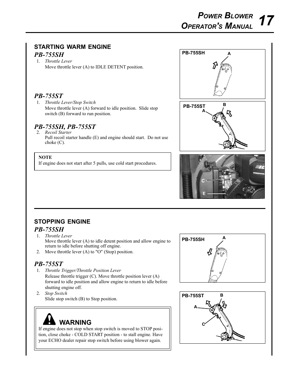 Echo PB-755ST User Manual | Page 17 / 32