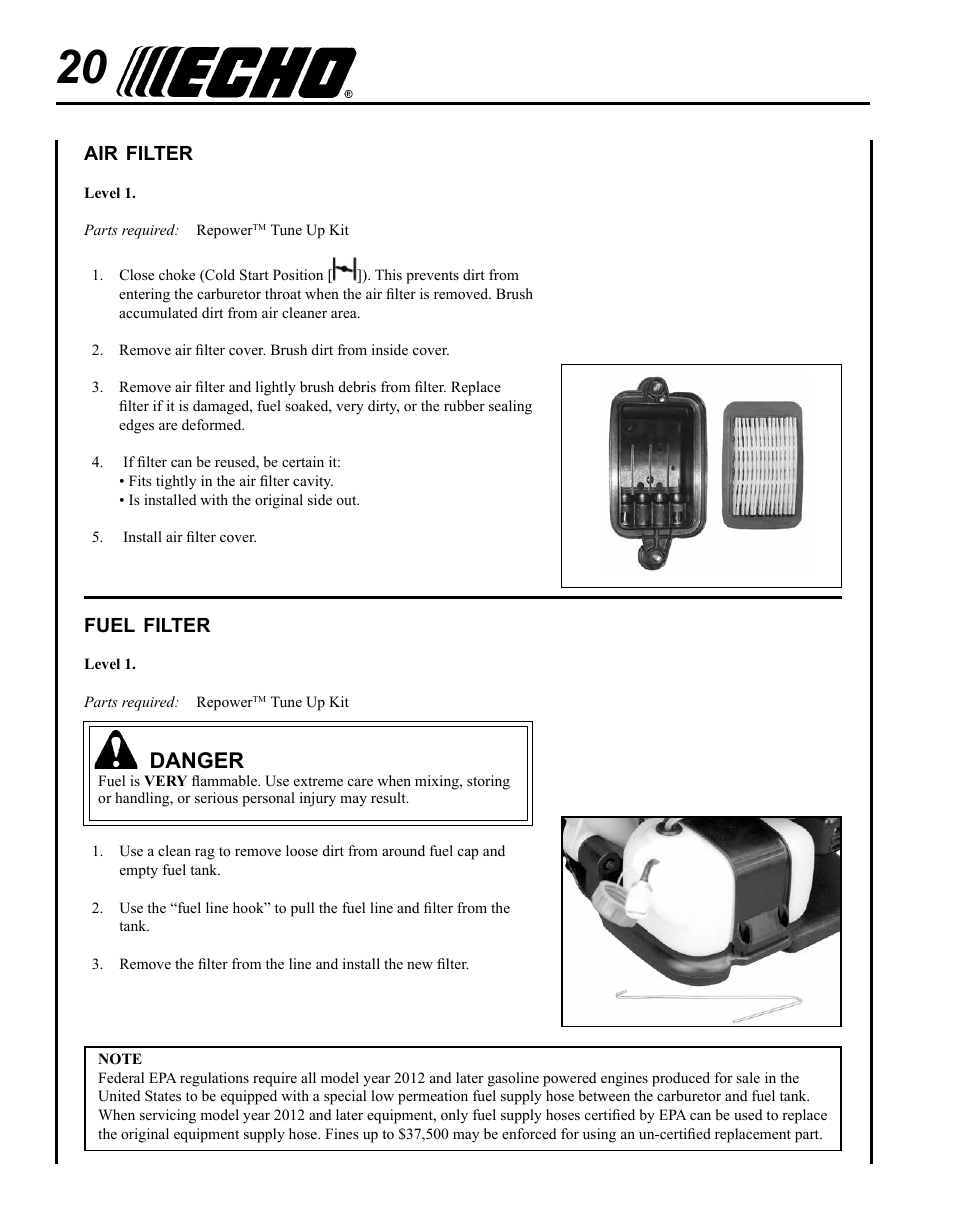 Danger | Echo PB-755ST User Manual | Page 20 / 32