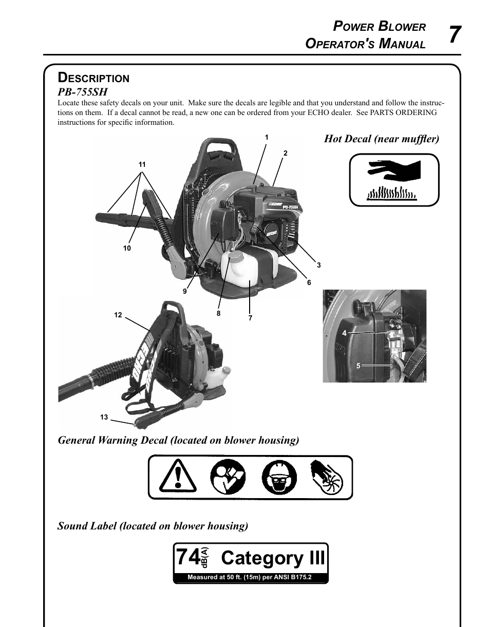 Category iii | Echo PB-755ST User Manual | Page 7 / 32