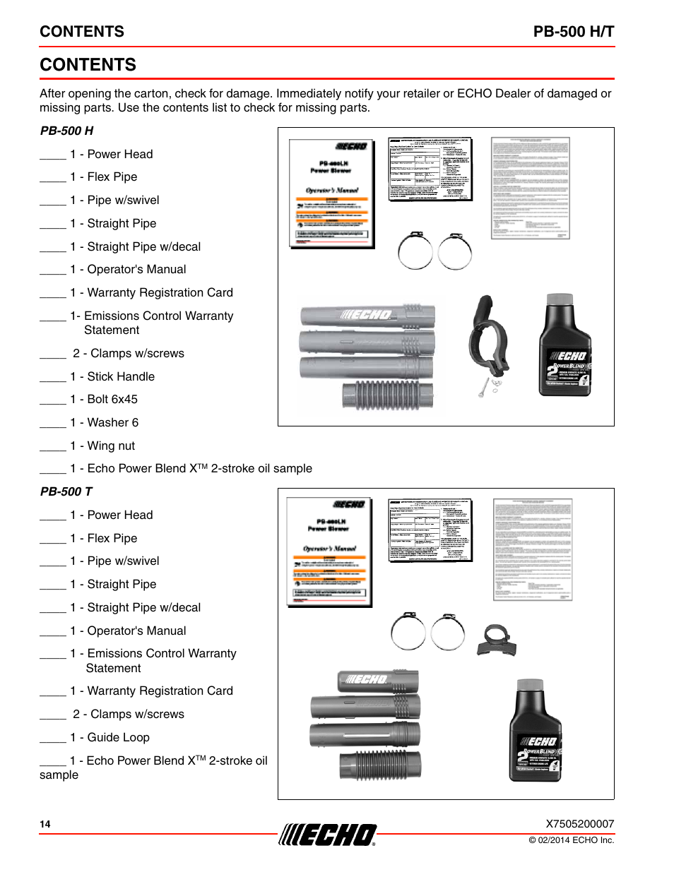 Echo PB-500T User Manual | Page 14 / 36