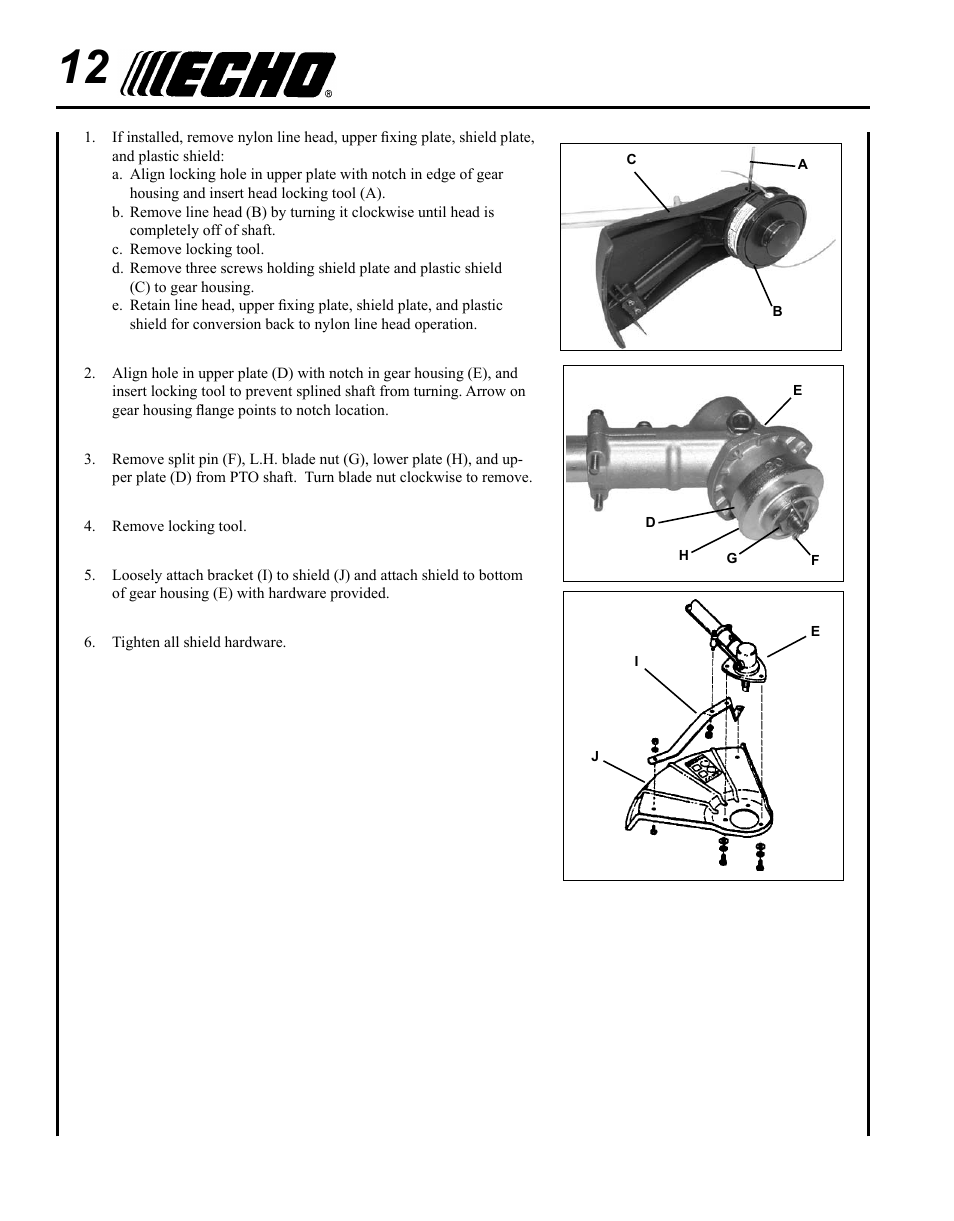 Echo SRM-280U Serial S75012007707 - S75012010175 User Manual | Page 12 / 40