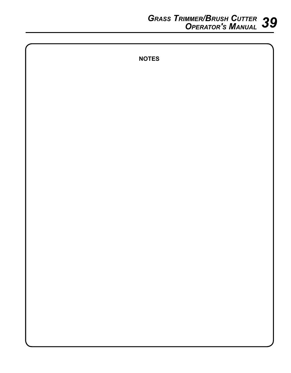 Echo SRM-280U Serial S75012007707 - S75012010175 User Manual | Page 39 / 40