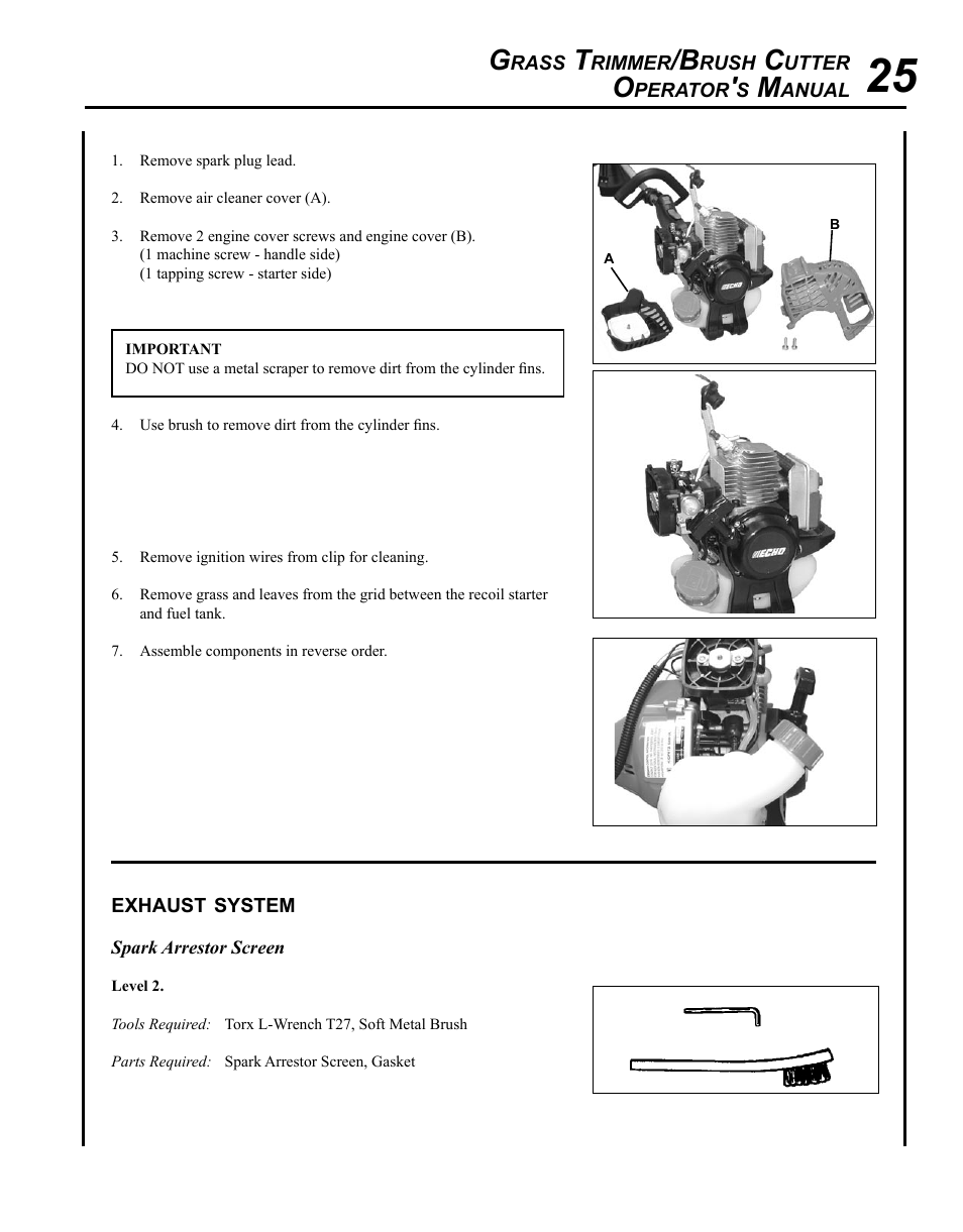 Exhaust system | Echo SRM-225U Serial S79012001001 - S79012004905 User Manual | Page 25 / 40