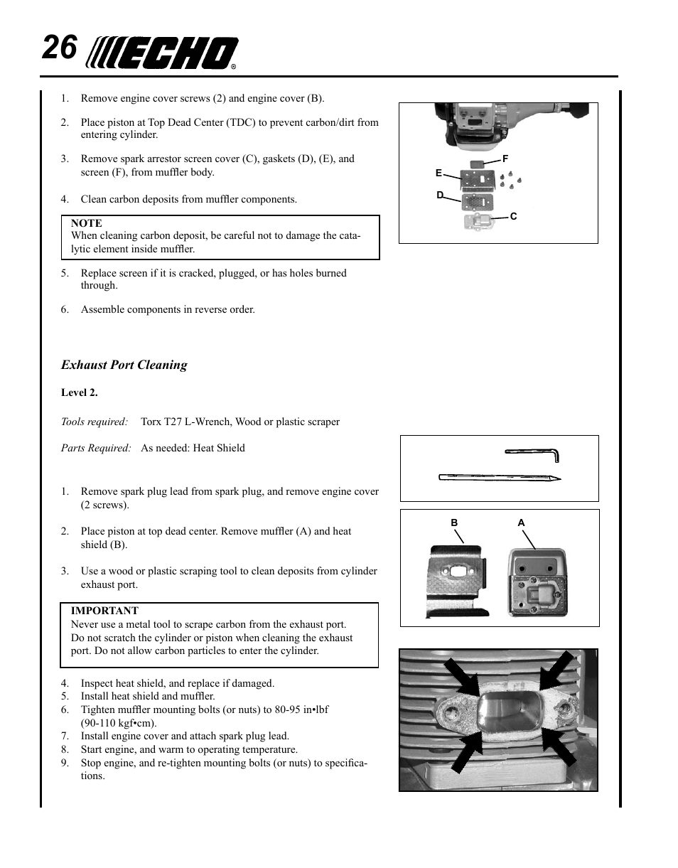 Echo SRM-225U Serial S79012001001 - S79012004905 User Manual | Page 26 / 40