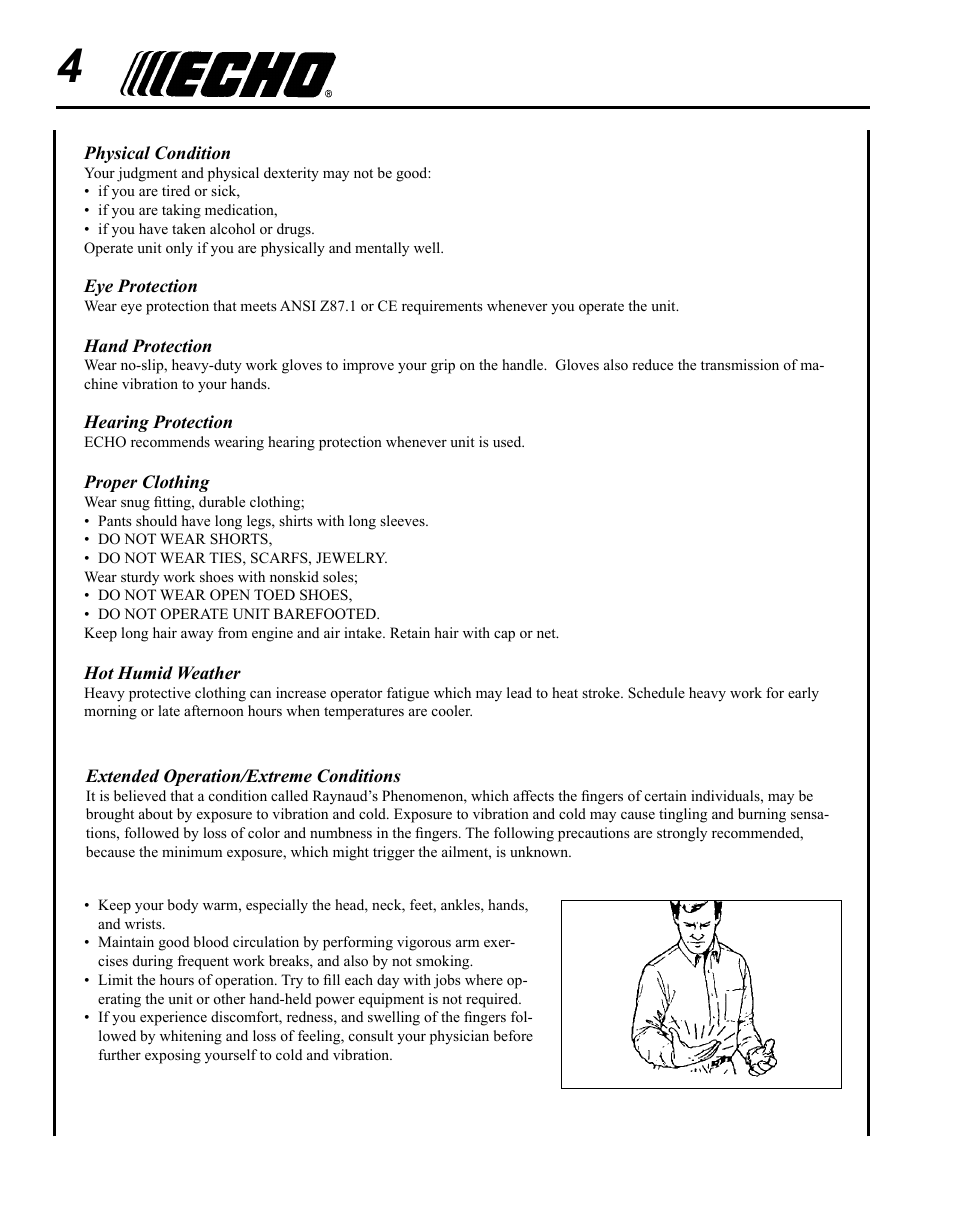 Echo SRM-225U Serial S79012001001 - S79012004905 User Manual | Page 4 / 40