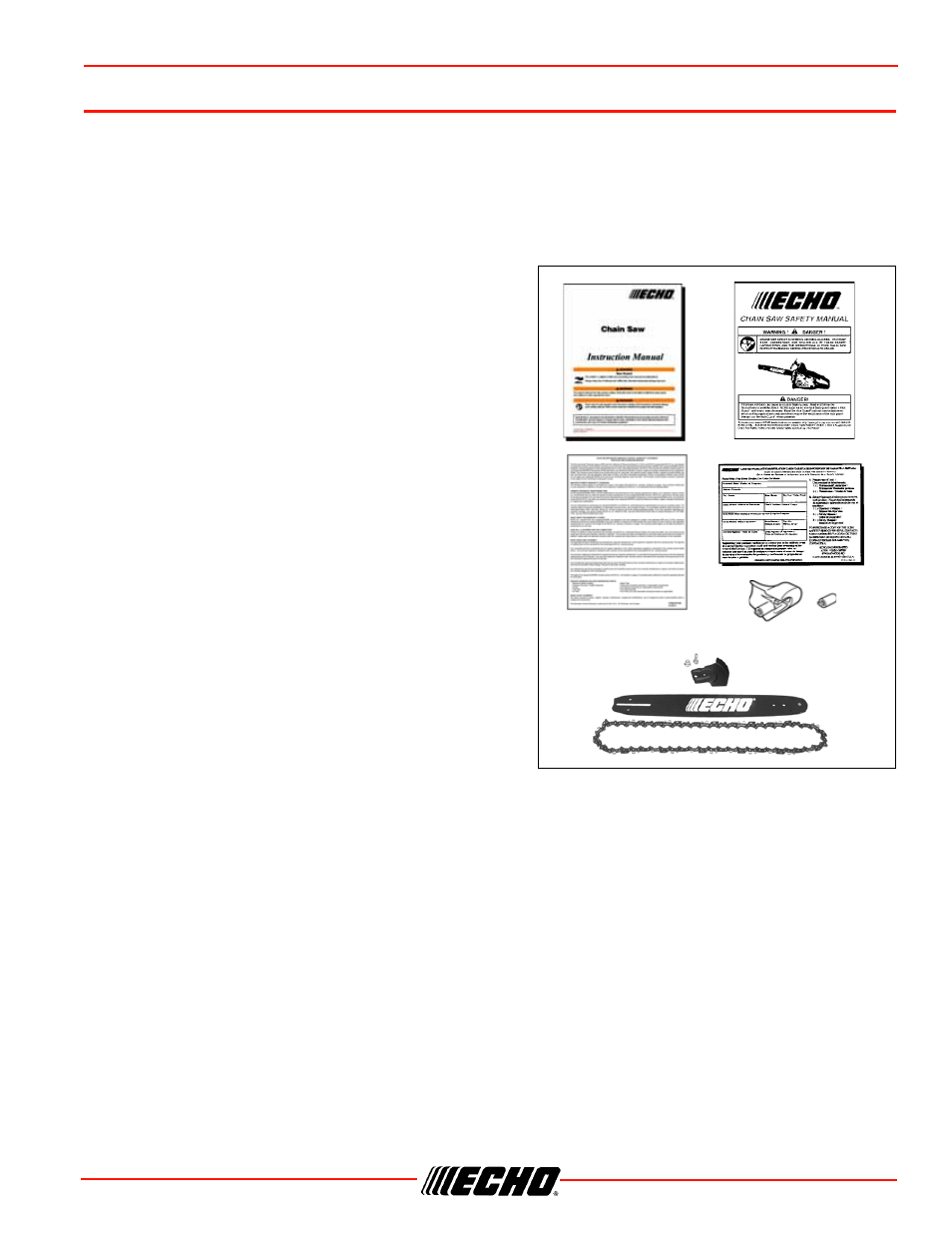 Packing list, Cs-355t packing list | Echo CS-355T User Manual | Page 3 / 44